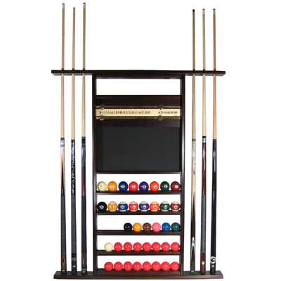 4 IN 1 MAPLE STAINED COMBO CUE RACK
