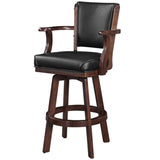 BACKED SWIVEL BAR STOOL WITH ARMS
