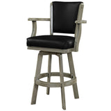 BACKED SWIVEL BAR STOOL WITH ARMS